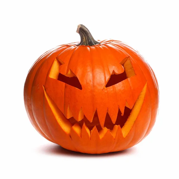 Spooky Halloween Jack Lantern Isolated White Background — Stock Photo, Image