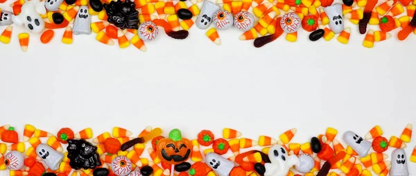 Halloween Candy Double Border Banner Tampilan Atas Pada Latar Belakang — Stok Foto