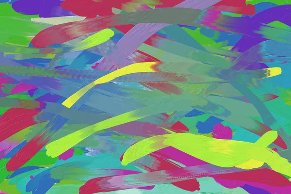 Colorful background of glossy paint streaks of different colors.