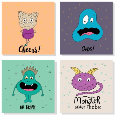 Canavarlar kartlarla. 