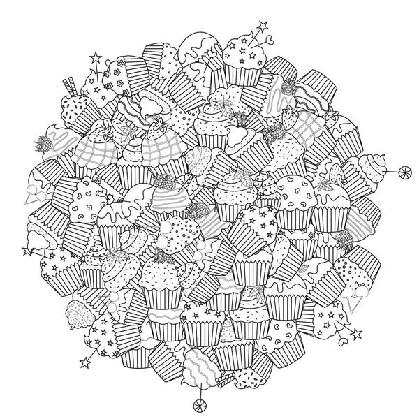 Carte avec gâteaux — Image vectorielle