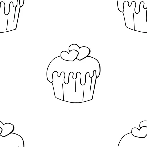 Illustration mit leckeren Kuchen — Stockvektor