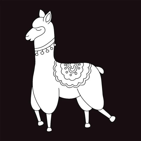 Векторная иллюстрация милой мультяшной ламы — стоковый вектор