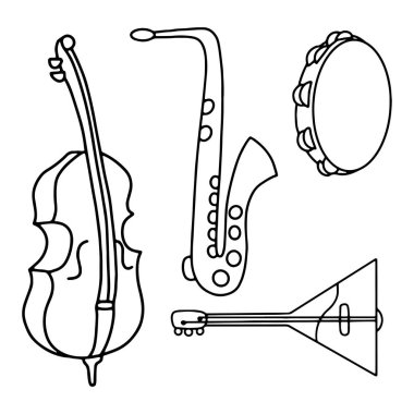 Vektör illüstrasyon müzik aletleri