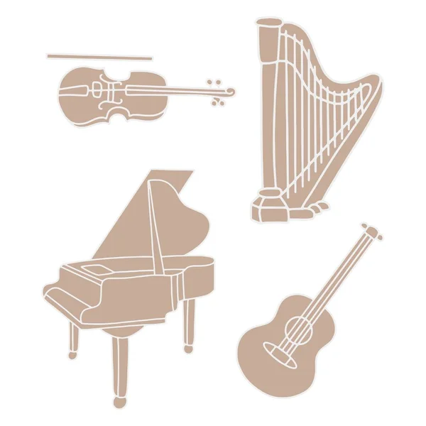 Vector illustration musical instruments — Stock Vector