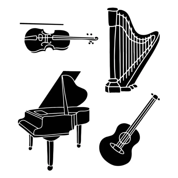 Vector illustration musical instruments — Stock Vector