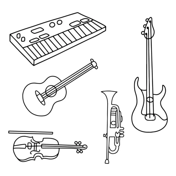 Vector illustration musical instruments — Stock Vector