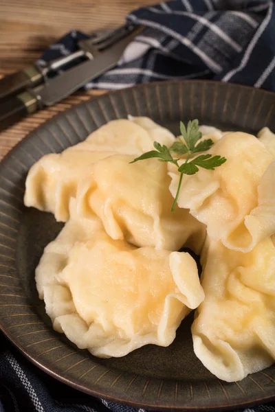 Пельмени Пироги Популярное Блюдо Восточной Европе — стоковое фото