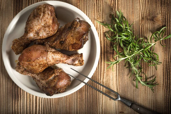 Raw Marinated Chicken Drumsticks Rubbed Finely Ground Spice Prepared Roast — Stock Photo, Image