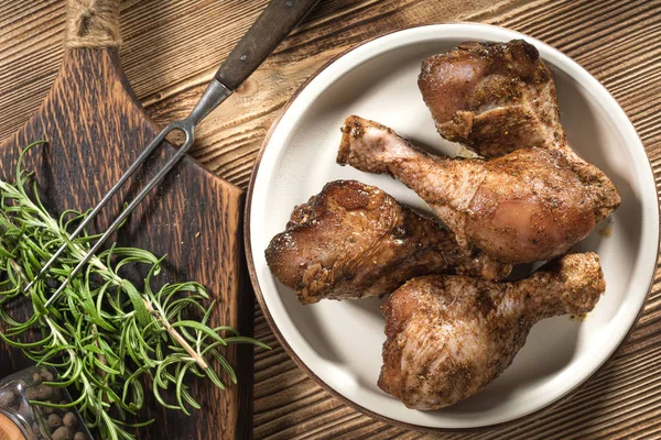 Raw Marinated Chicken Drumsticks Rubbed Finely Ground Spice Prepared Roast — Stock Photo, Image