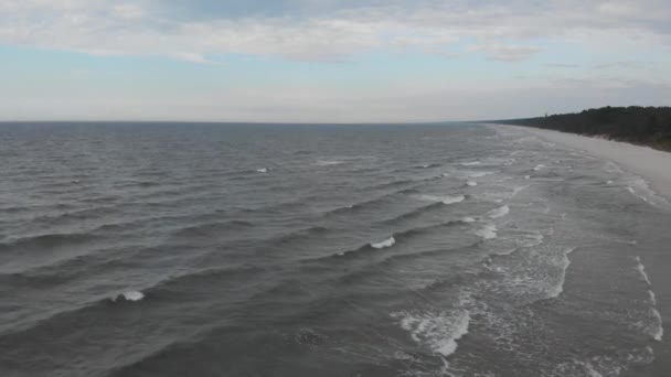 Strand Der Weichspuckspitze Der Polnischen Ostsee Cineartige Datei Zur Farbkorrektur — Stockvideo