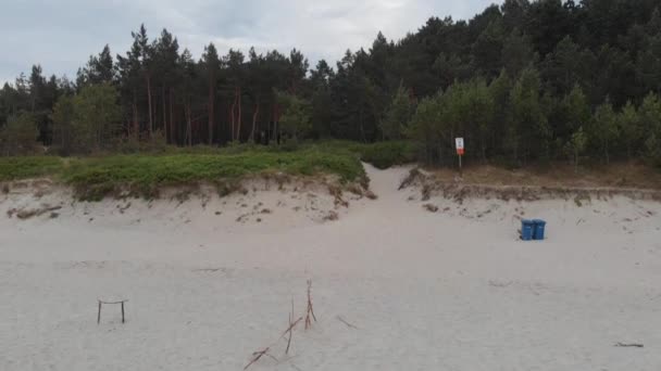 Strand Der Weichspuckspitze Der Polnischen Ostsee Cineartige Datei Zur Farbkorrektur — Stockvideo