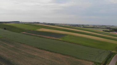 Havadan görüntüleri ile uçuş tarım alanın üzerinde. 4 k görüntüleri.