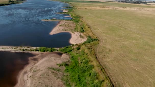 Foto Aérea Del Río Vístula Río Visto Desde Arriba — Vídeos de Stock