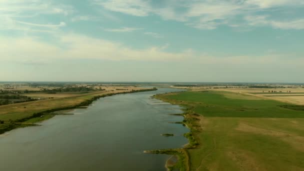Vistula Nehri Nin Hava Atış Yukarıda Görüleceği Nehri — Stok video