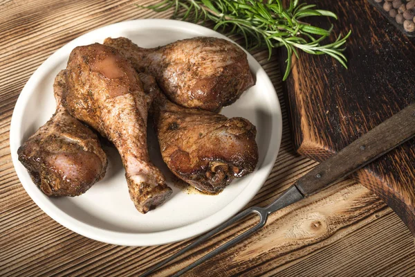 Raw Marinated Chicken Drumsticks Rubbed Finely Ground Spice Prepared Roast — Stock Photo, Image