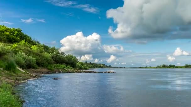 Vistula Nehri Nde Güneşli Bir Gün Peyzaj Zaman Çizelgesi — Stok video