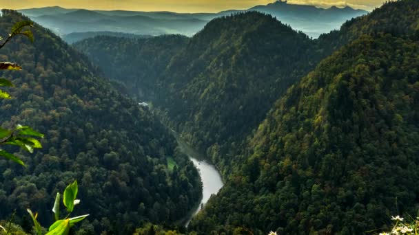 Panorama Blick Auf Die Pieniny Mountains Polen — Stockvideo