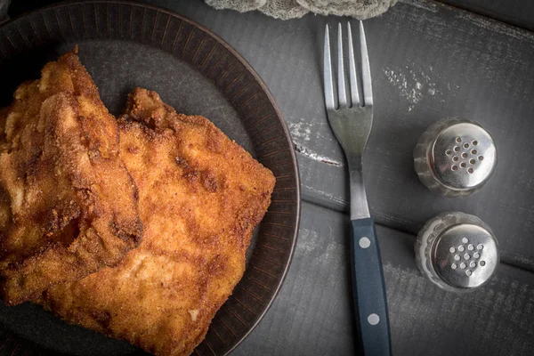 Two Fried Cod Fillet Pieces Small Depth Field — Stock Photo, Image