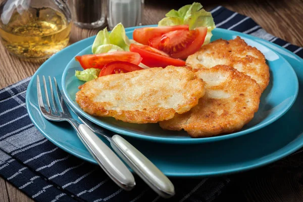 Crispy Fried Homemade Potato Pancakes Selective Focus — Stock Photo, Image