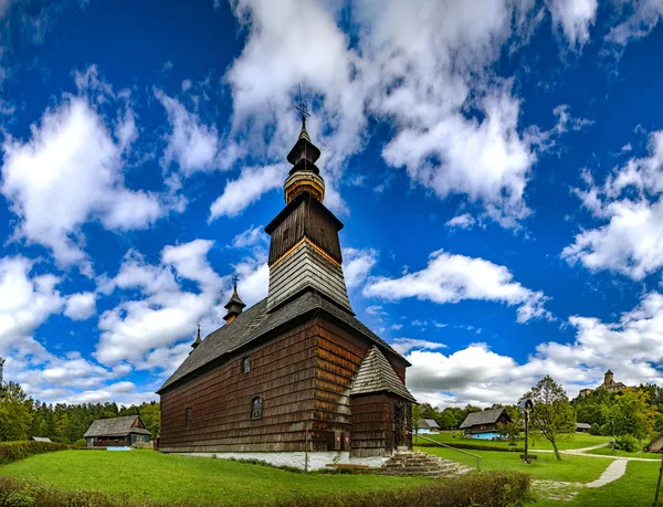 Stara Lubovna Slott Och Ett Folk Friluftsmuseum Slovakien — Stockfoto