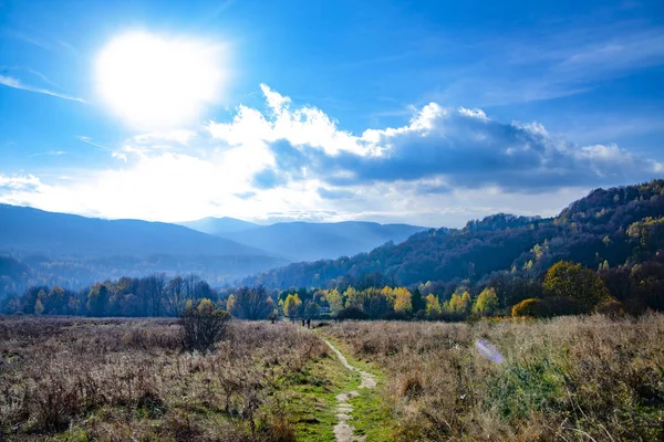 Lanskap Puncak Musim Gugur Dari Carpathians Carpathians Timur Polandia — Stok Foto