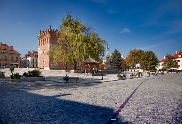 Sandomierz Polónia Outubro 2015 Antiga Prefeitura Praça Principal Sandomierz — Fotografia de Stock