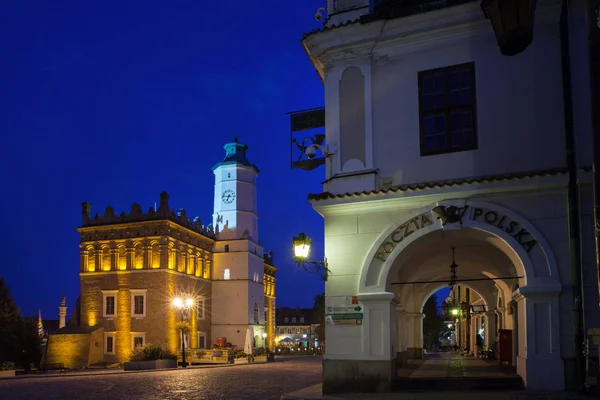 Sandomierz Swietokrzyskie Province Poland October 2015 Tégla Gótikus Városháza Nyolcszögletű — Stock Fotó