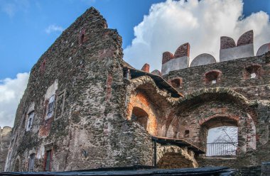 Bolkow, Polonya - 26 Şubat 2012: Bolkow Ortaçağ kalesinde. Aşağı Silezya.