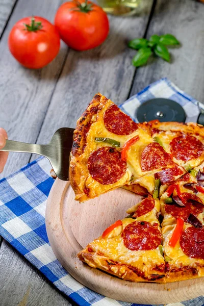 Pepperoni de pizza . —  Fotos de Stock