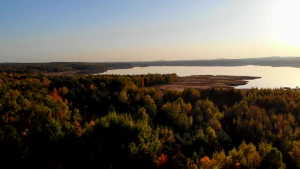 vol au-dessus de la forêt d'automne .