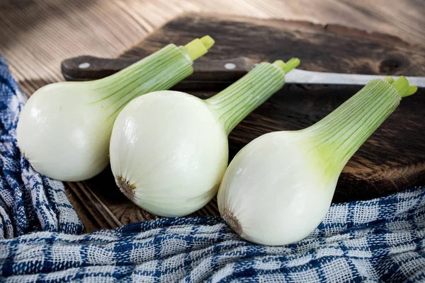 Weiße junge Zwiebel. — Stockfoto