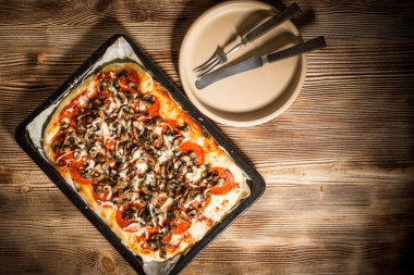 lezzetli ev yapımı pizza.