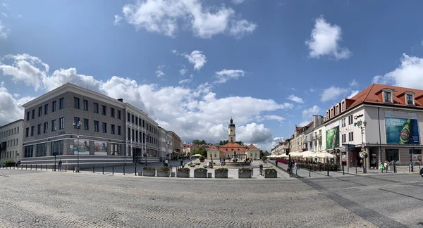 Bialystok Polonia Agosto 2019 Arquitectura Plaza Principal Kosciusko Con Ayuntamiento — Foto de Stock