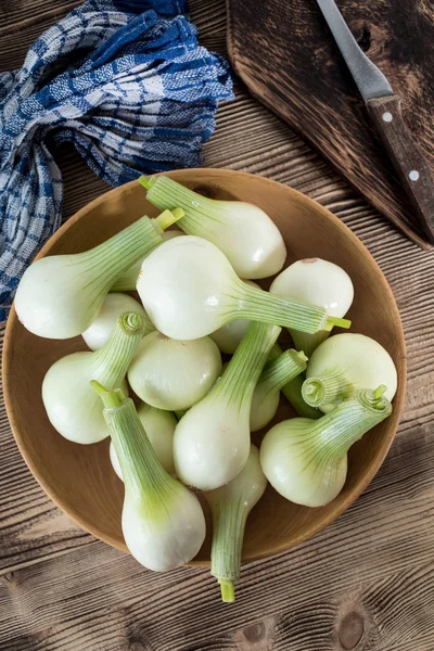 Weiße junge Zwiebel. — Stockfoto