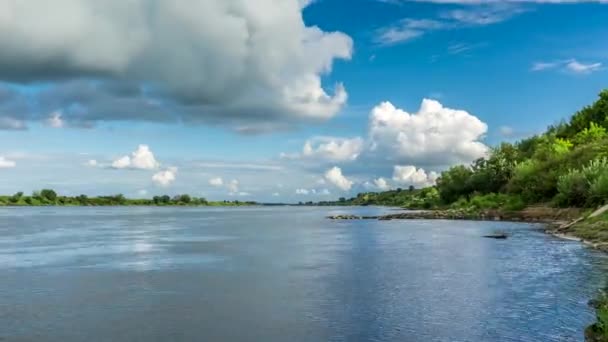 Día Soleado Río Vístula Cronograma Del Paisaje — Vídeo de stock