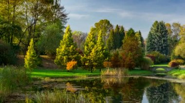 Timelapse - sonbahar manzara Şehir Parkı içinde.