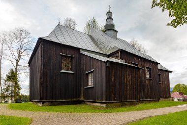 CZARNA, POLAND - 27 Mayıs 2020: Çar 'daki Yunan Katolik Kilisesi Aziz Dymitr - şu anda Çarmıhın Yüceltilmesi Roma Katolik Kilisesi.