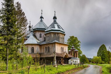 BYSTRE, POLAND - 25 Mayıs 2020: Bystre 'deki Yunan Katolik Kilisesi Başmelek Michael.