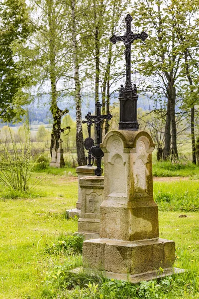 Bystre Polen Maj 2020 Gravstenar Bojkos Historiska Kyrkogård Bystre — Stockfoto