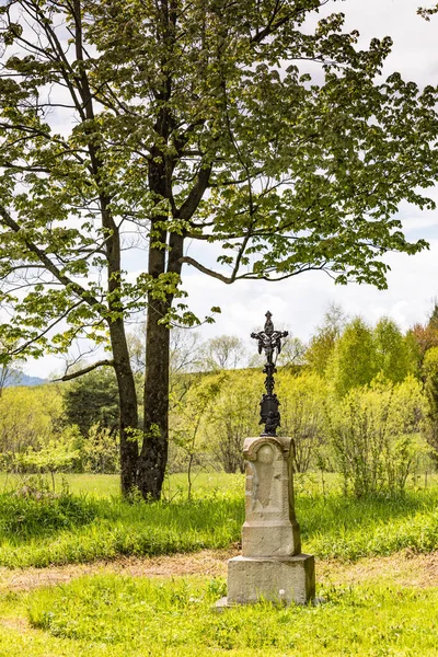 Bystre Polska Maj 2020 Kamienie Nagrobne Zabytkowym Cmentarzu Bojko Bystrze — Zdjęcie stockowe