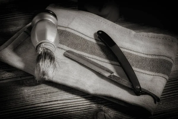 Vintage Werkzeuge Für Den Friseurladen Foto Vintage Stil Getönt — Stockfoto