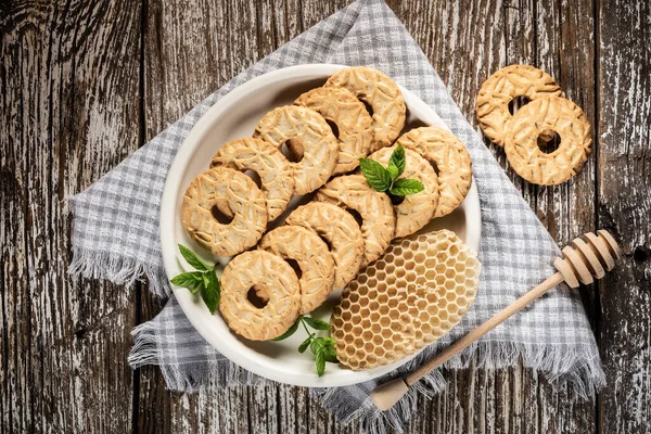 Kakor Med Honung Selektiv Inriktning — Stockfoto