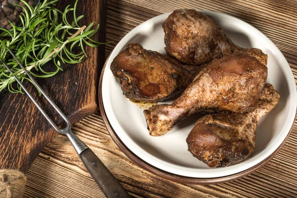 Raw Marinated Chicken Drumsticks Rubbed Finely Ground Spice Prepared Roast — Stock Photo, Image