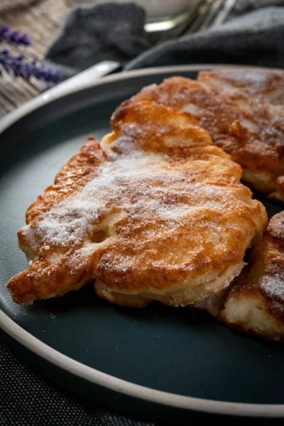 Panqueques Dulces Hechos Manzana Leche Harina Racuchy — Foto de Stock