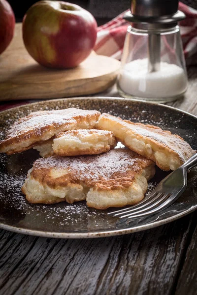 Panqueques Dulces Hechos Manzana Leche Harina — Foto de Stock