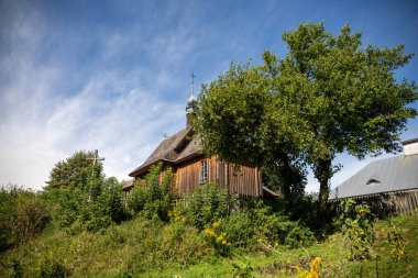 LUBLİN, POLAND - 31 AĞUSTOS 2020: Lublin Açık Hava Köyü Müzesi Matczyn Kilisesi..