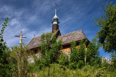 LUBLİN, POLAND - 31 AĞUSTOS 2020: Lublin Açık Hava Köyü Müzesi Matczyn Kilisesi..