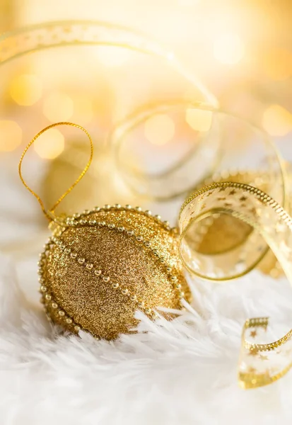 Decorazione Natale Oro Argento Bagattelle — Foto Stock