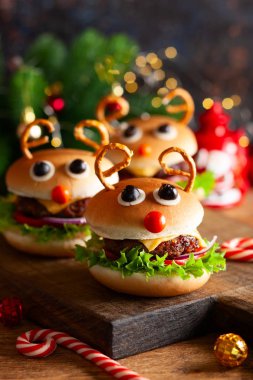 Noel burger Ren geyiği Sloppy Joe çocuklar
